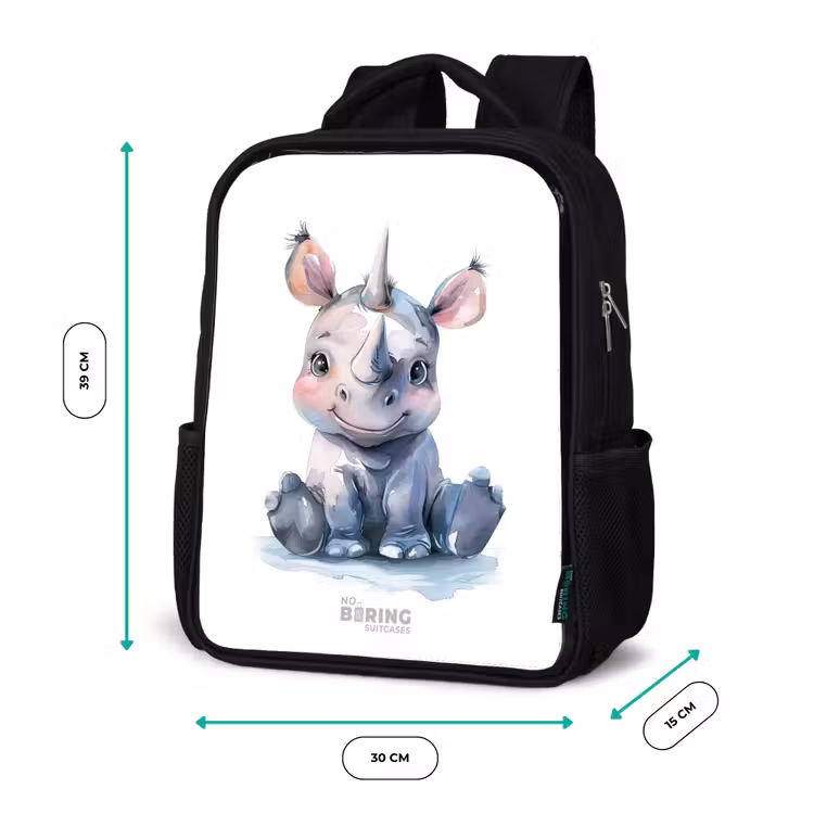 Baby neushoorn Rugzak - Zwart middel -productfoto_formaten