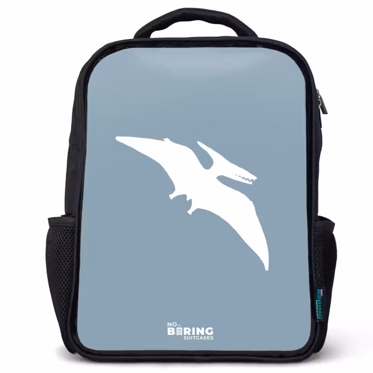 Blauw met Pteranodon dino Rugzak - Zwart middel -3d