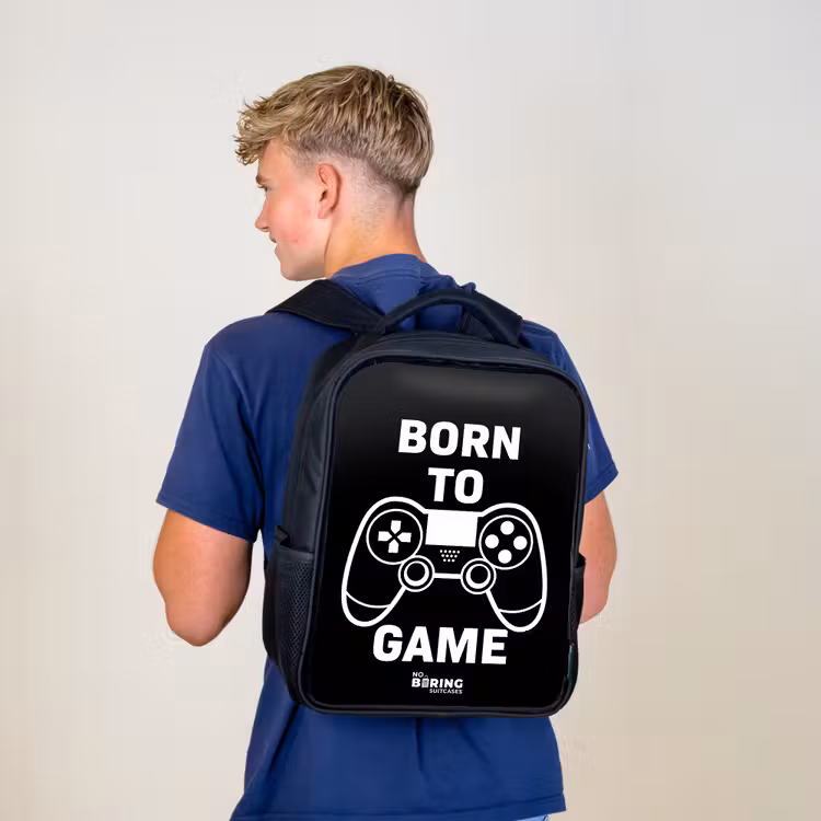 Born to game met controller Rugzak - Zwart middel -sfeer8