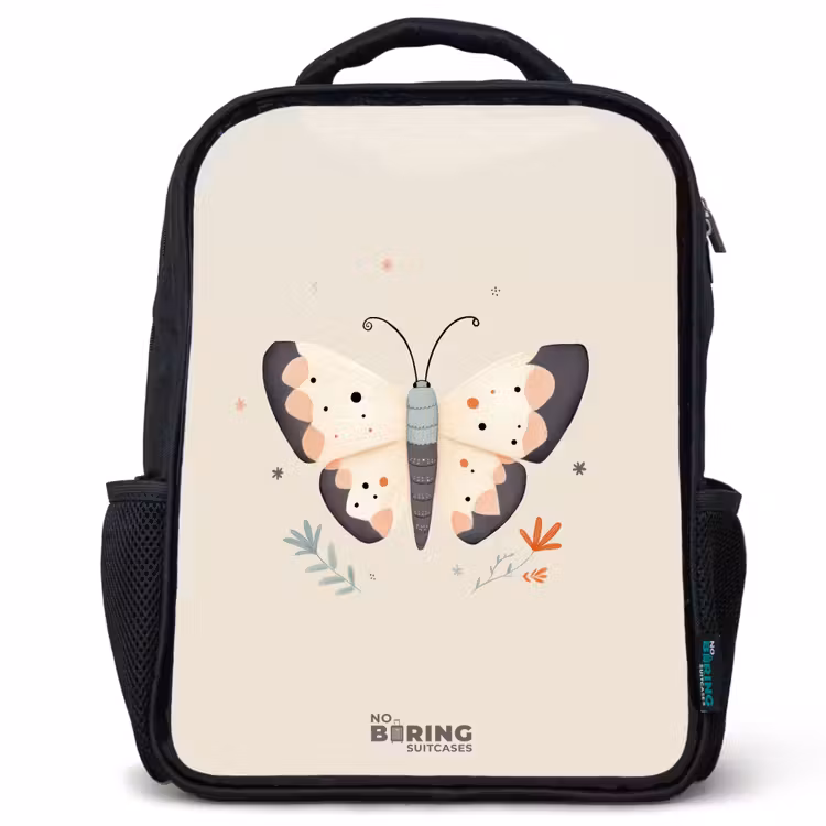 Vlinder in neutrale pastel kleuren Rugzak - Zwart middel -3d