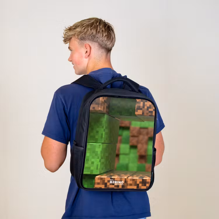 Close-up met pixelachtige blokken Rugzak - Zwart middel -sfeer8