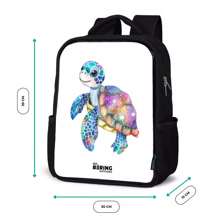 zeeschildpad vol kleuren Rugzak - Zwart middel -productfoto_formaten