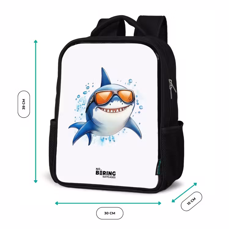 Coole haai met zonnebril in het water Rugzak - Zwart middel -productfoto_formaten