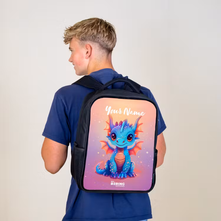 Schattige baby draak Rugzak - Zwart middel -sfeer8