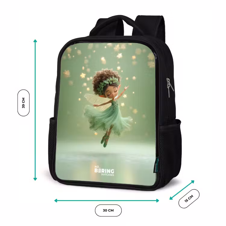 Dansende fee in groen licht Rugzak - Zwart middel -productfoto_formaten