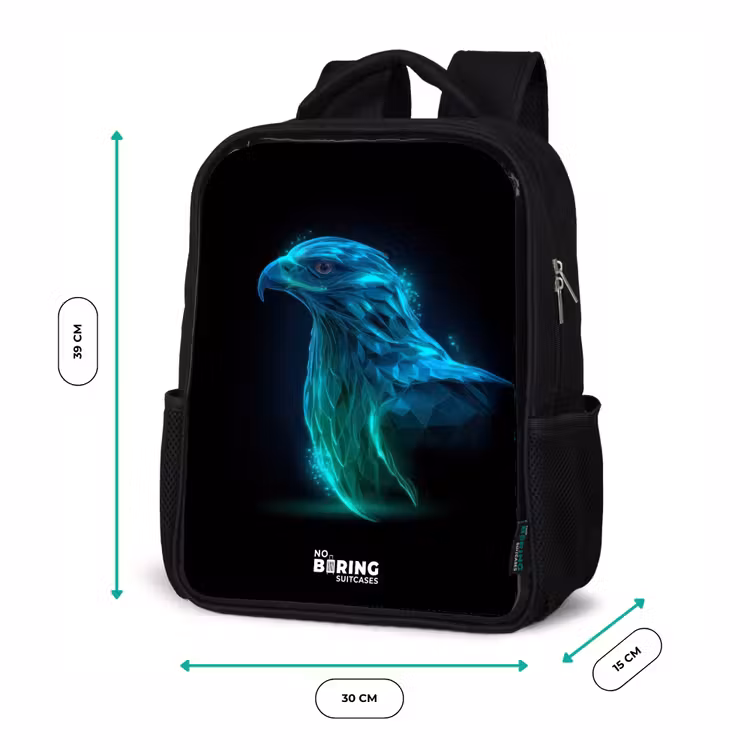 Digitale adelaar in profiel Rugzak - Zwart middel -productfoto_formaten