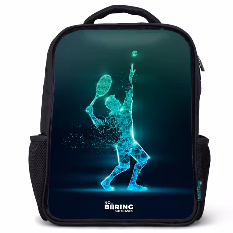 Digitale tennisspeler in futuristische stijl Rugzak - Zwart middel -3d