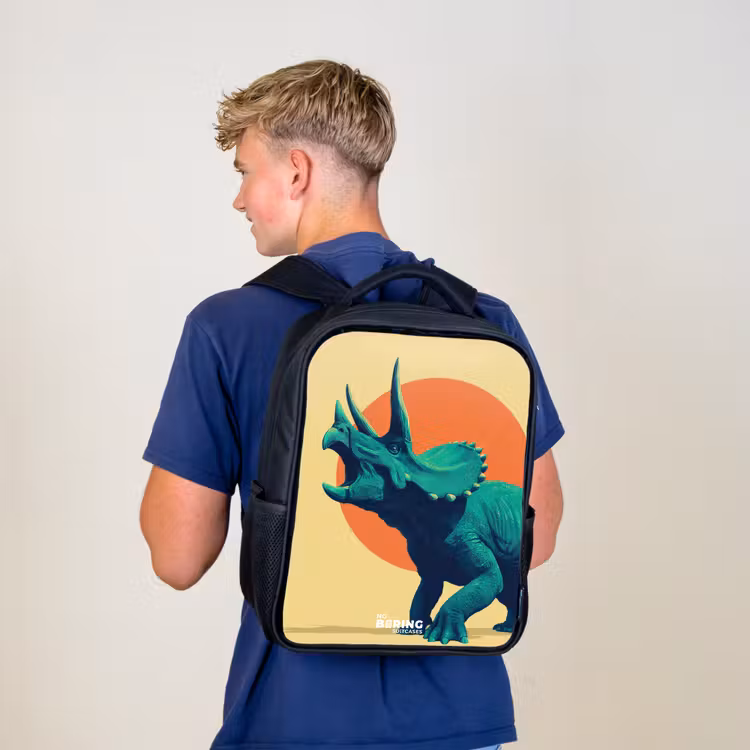 Dino - Triceratops  - Dier Rugzak - Zwart middel -sfeer8