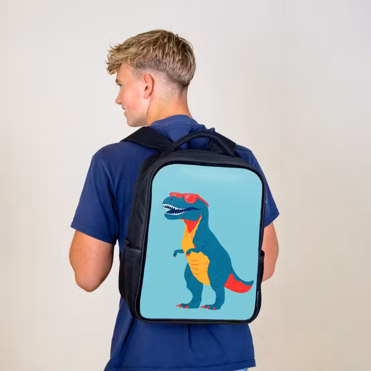 Dinosaurus - Blauw - Zonnebril Rugzak - Zwart middel -sfeer8
