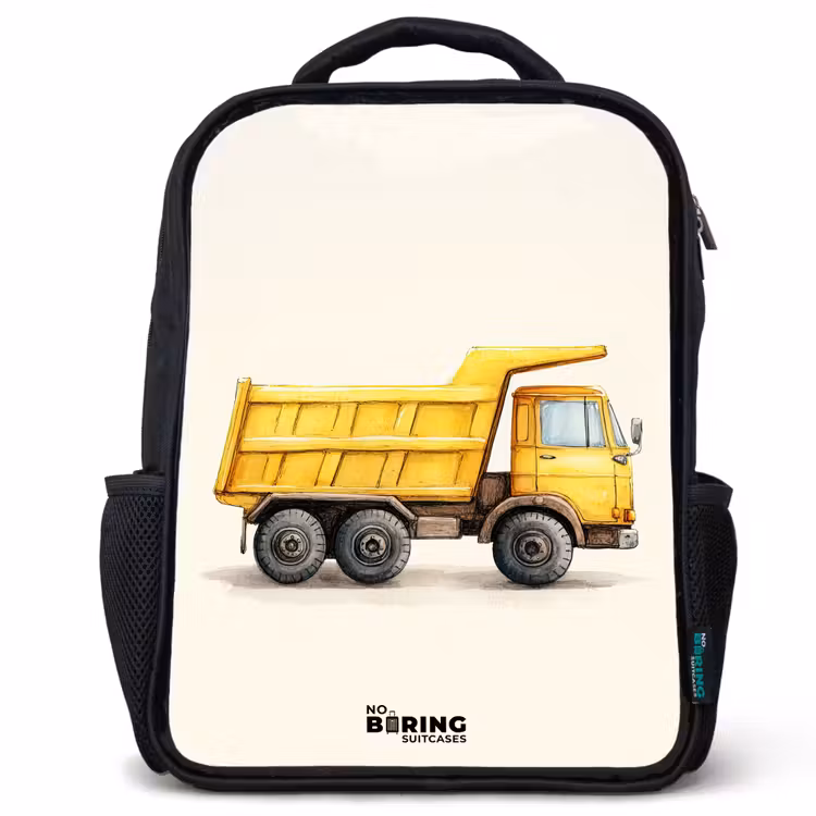 Kiepwagen - Getekend - Geel Rugzak - Zwart middel -3d