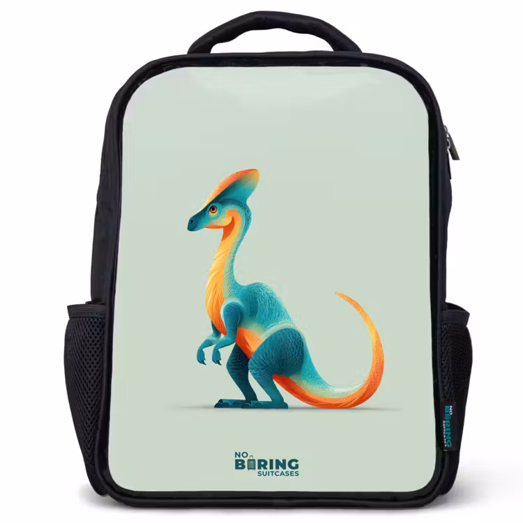 Elegante dino met kam Rugzak - Zwart middel -3d