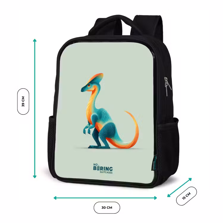 Elegante dino met kam Rugzak - Zwart middel -productfoto_formaten