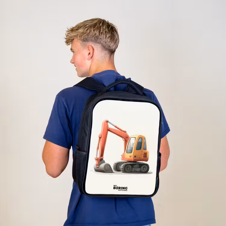 Graafmachine - Getekend - Oranje Rugzak - Zwart middel -sfeer8