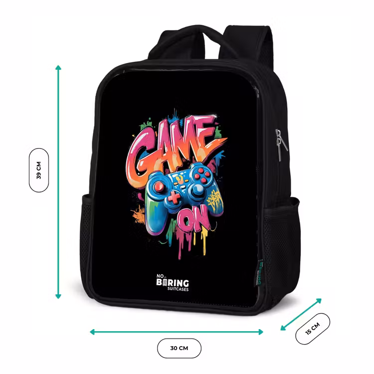Game - Controller - Graffiti - Neon Rugzak - Zwart middel -productfoto_formaten