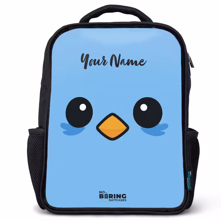Kawai - Vogel - Blauw Rugzak - Zwart middel -3d