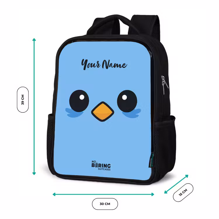 Kawai - Vogel - Blauw Rugzak - Zwart middel -productfoto_formaten