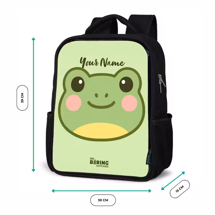 Kawai - Kikker - Groen Rugzak - Zwart middel -productfoto_formaten