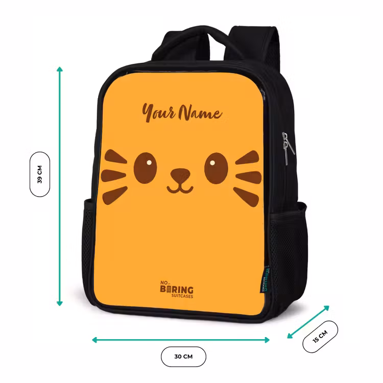 Kawai - Tijger - Oranje Rugzak - Zwart middel -productfoto_formaten
