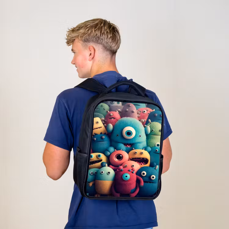 Monster Menigte Rugzak - Zwart middel -sfeer8