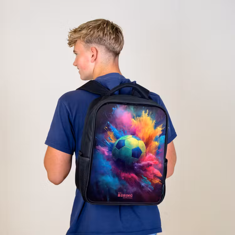 Neon - Bal - Kleurrijk Rugzak - Zwart middel -sfeer8