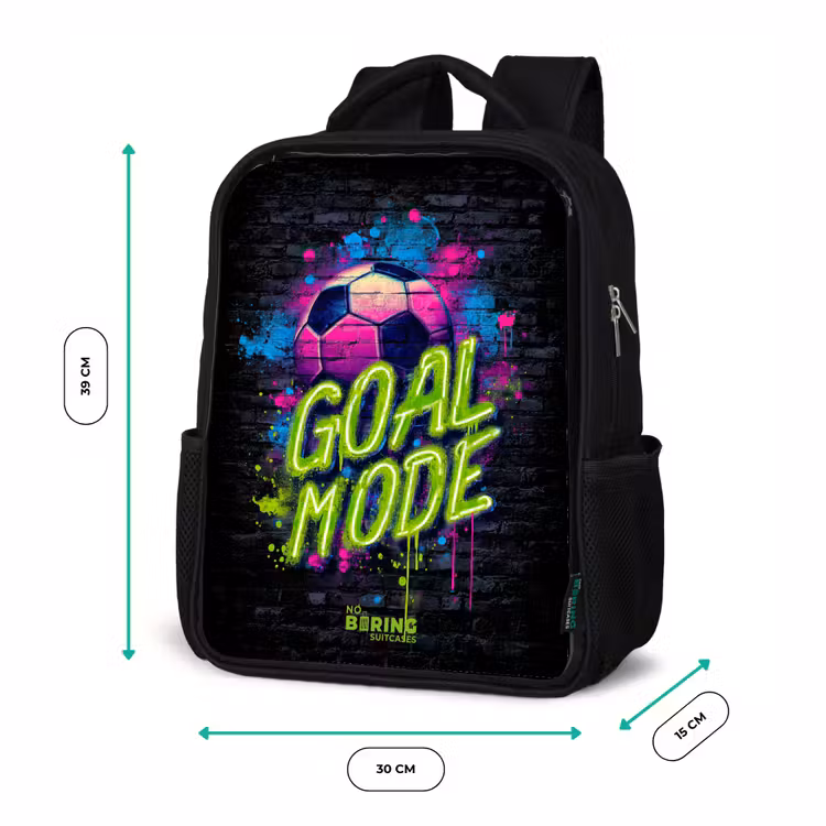 Neon - Graffiti - Voetbal - Kleurrijk Rugzak - Zwart middel -productfoto_formaten