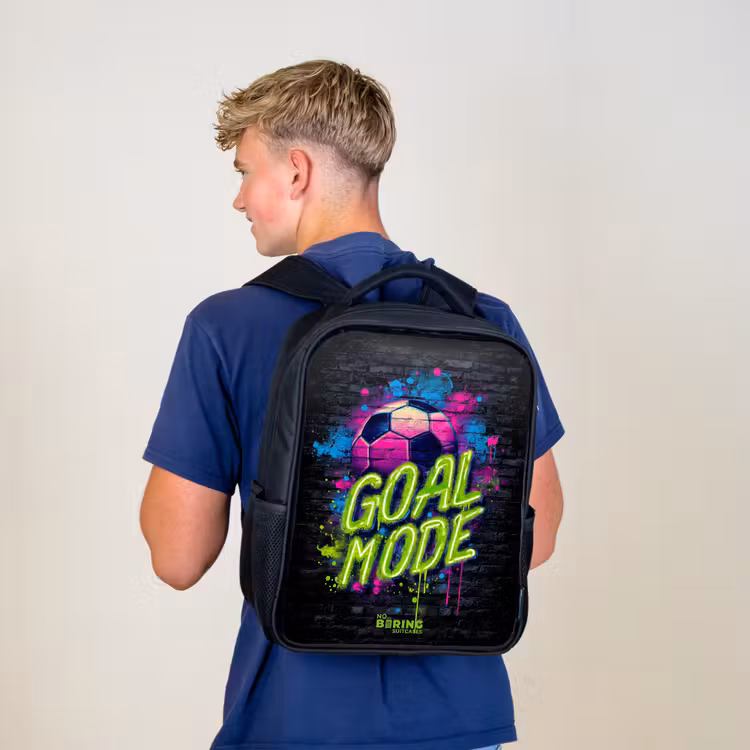 Neon - Graffiti - Voetbal - Kleurrijk Rugzak - Zwart middel -sfeer8