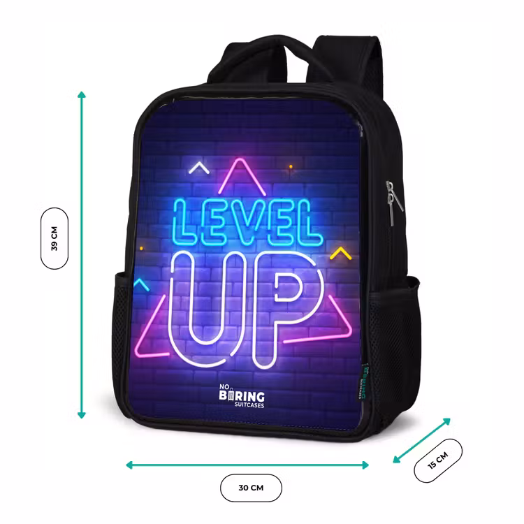 Neonletters op een bakstenen muur Rugzak - Zwart middel -productfoto_formaten