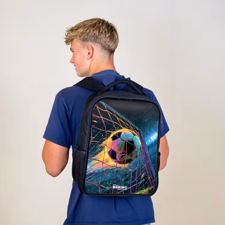 Neon - Net - Voetbal - Kleurrijk Rugzak - Zwart middel -sfeer8