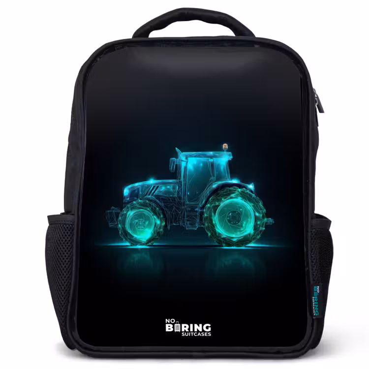 Neontractor op zwarte ondergrond Rugzak - Zwart middel -3d