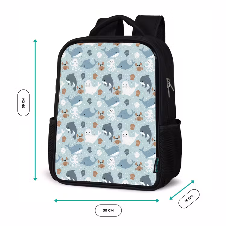 Oceaan - Walvis - Zeehond - Krab Rugzak - Zwart middel 861 -productfoto_formaten