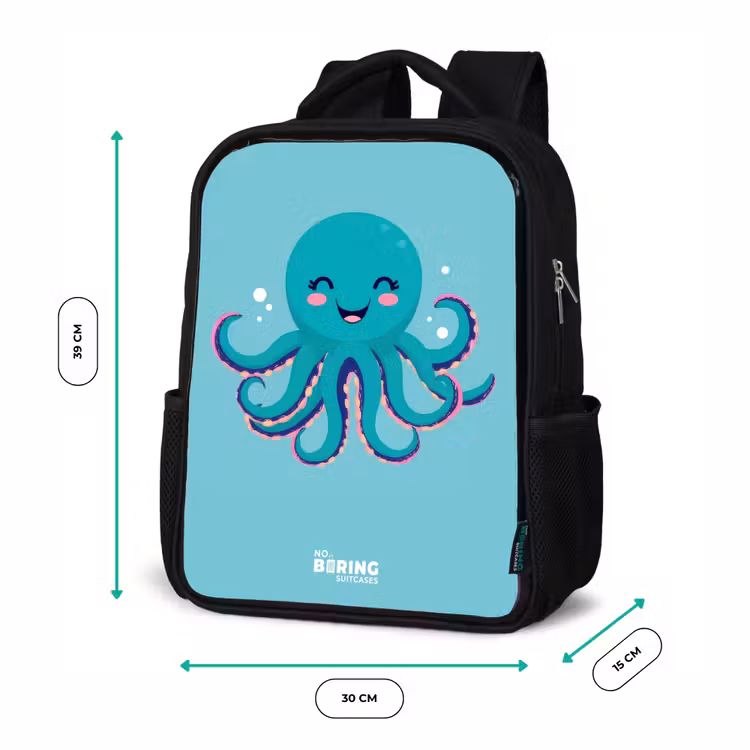 Octopus - Water - Blauw Rugzak - Zwart middel -productfoto_formaten
