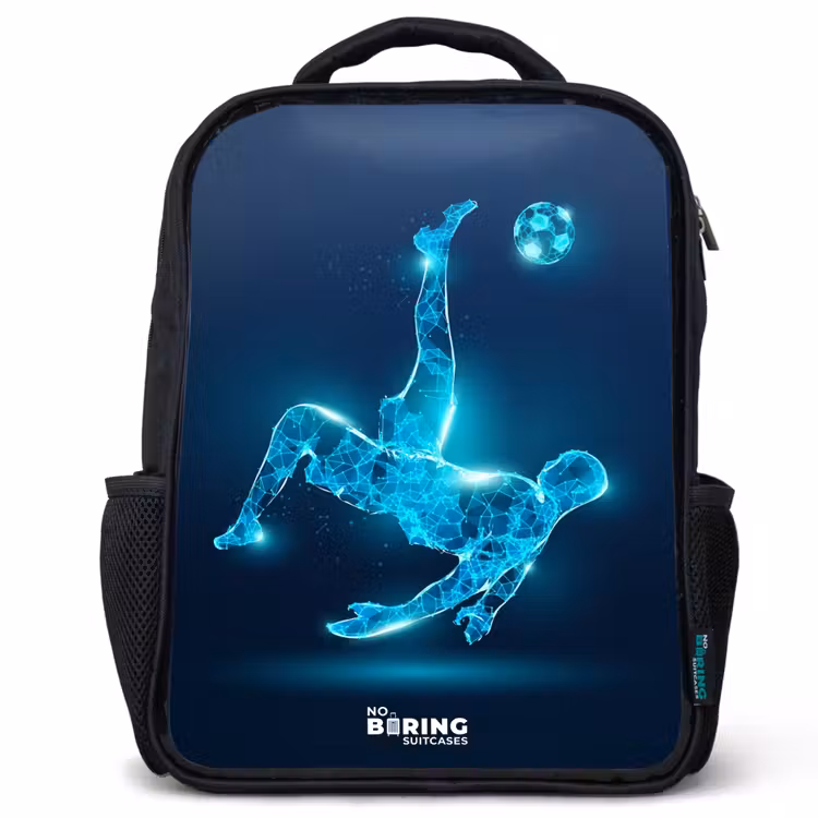 Omhaal in blauw neonvoetbal Rugzak - Zwart middel -3d