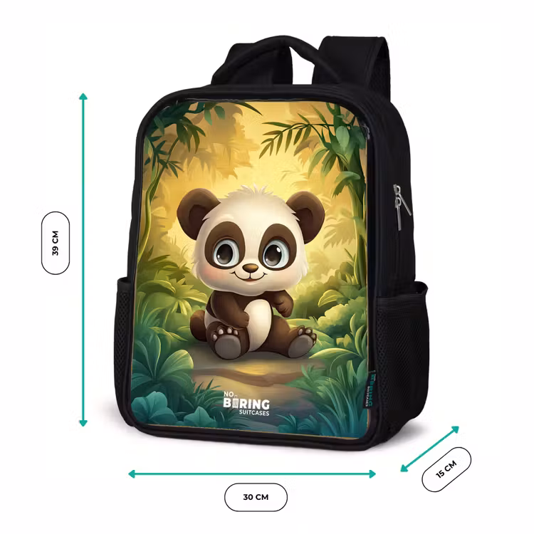 Panda - Bamboebos - Groen Rugzak - Zwart middel -productfoto_formaten