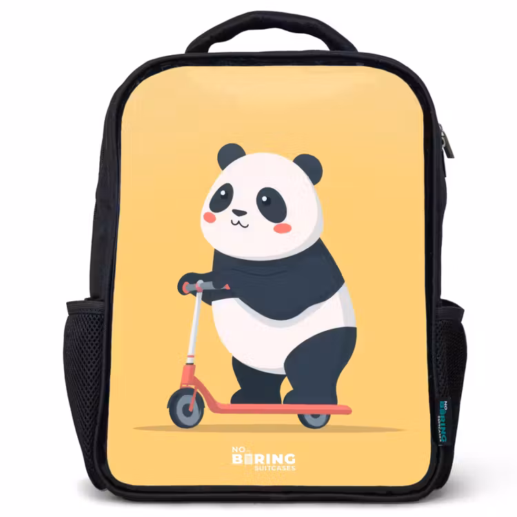 Panda - Step - Geel Rugzak - Zwart middel -3d