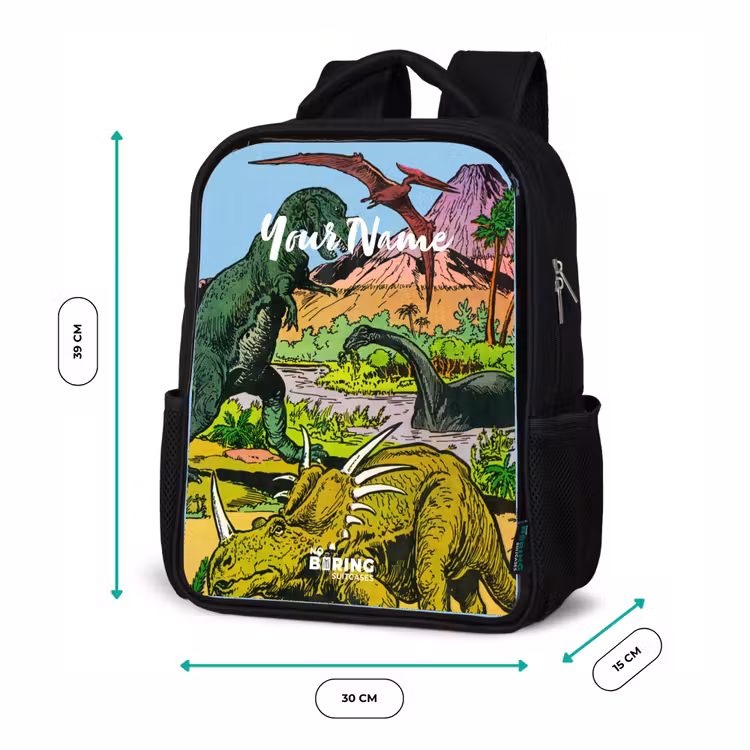 Feest in Dinosaurusland Rugzak - Zwart middel -productfoto_formaten