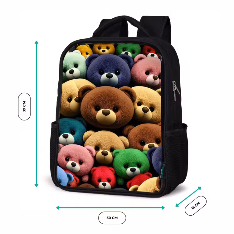 Bonte Berenbende Rugzak - Zwart middel -productfoto_formaten