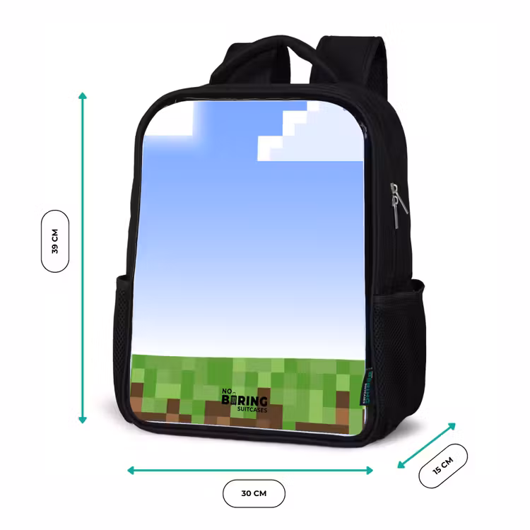 Pixel wereld Rugzak - Zwart middel -productfoto_formaten