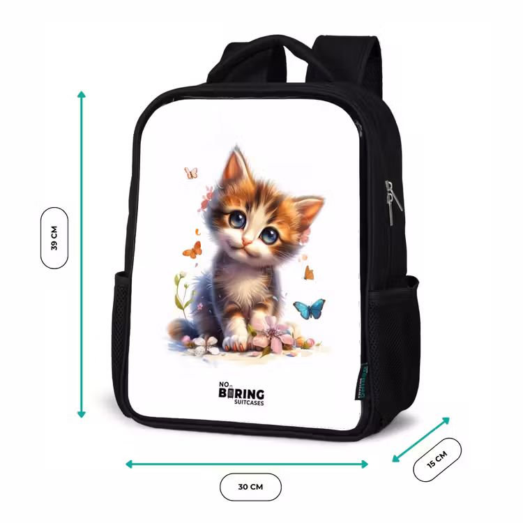 Vera vlinderkitten Rugzak - Zwart middel -productfoto_formaten