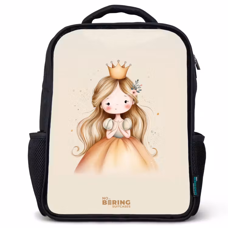 Prinses in gouden tinten Rugzak - Zwart middel -3d