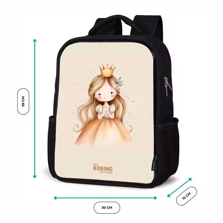 Prinses in gouden tinten Rugzak - Zwart middel -productfoto_formaten