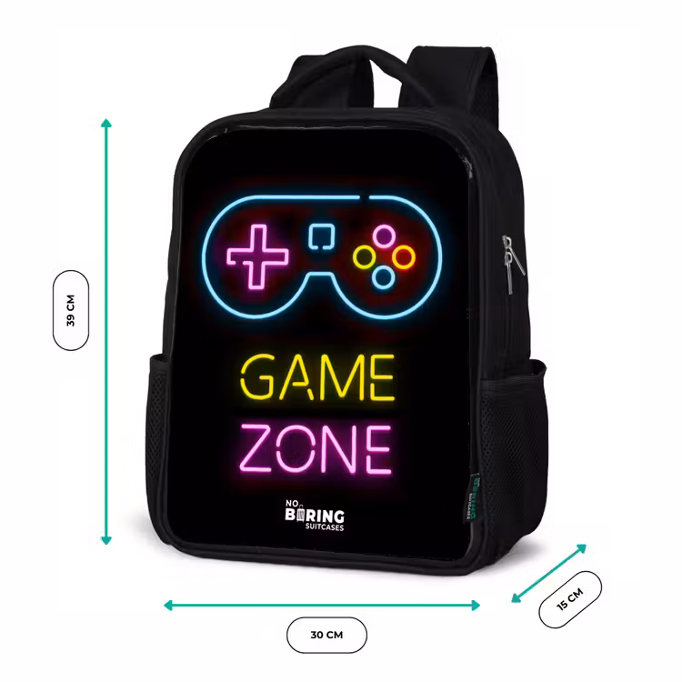 Qoute met neonkleuren Rugzak - Zwart middel -productfoto_formaten