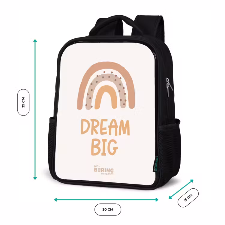 Regenboog met de quote 'Dream Big' Rugzak - Zwart middel -productfoto_formaten