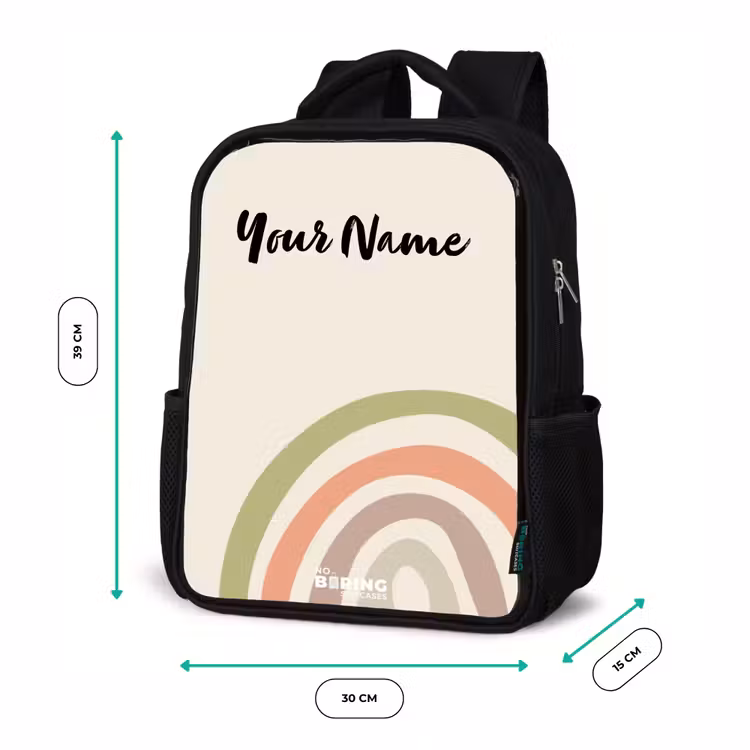 Ruwe regenboog pastel Rugzak - Zwart middel -productfoto_formaten