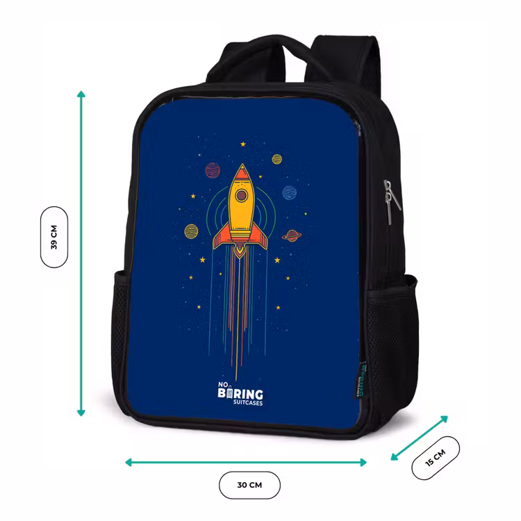 Raket - Planeten - Sterren Rugzak - Zwart middel -productfoto_formaten