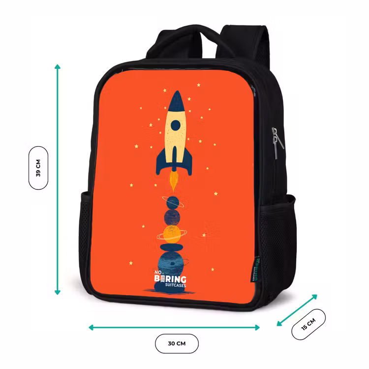 Raket - Sterren - Planeten Rugzak - Zwart middel -productfoto_formaten