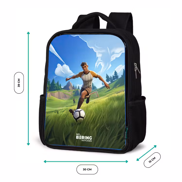 Voetbal - Jongen - Goal - Voetbaltenue Rugzak - Zwart middel -productfoto_formaten