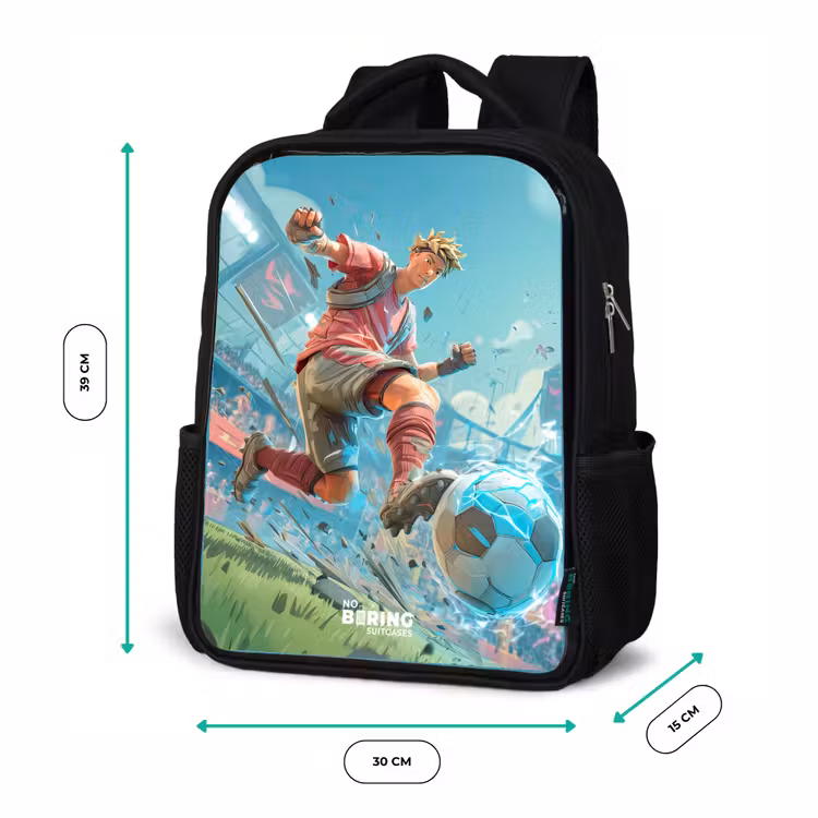 Voetbal - Jongen - Stadion - Elektrisch Rugzak - Zwart middel -productfoto_formaten