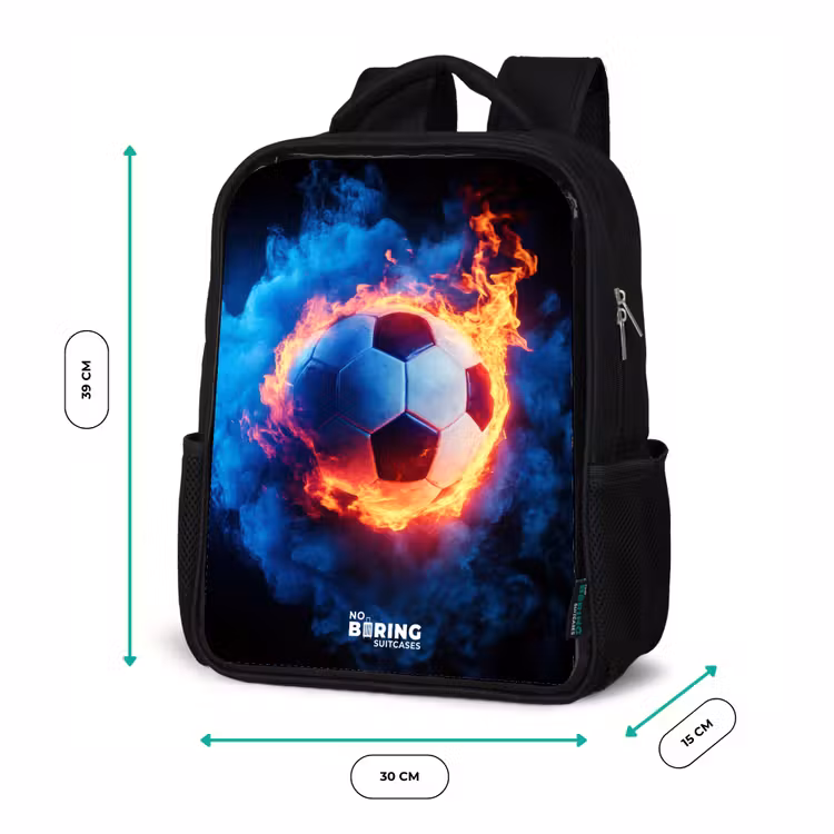 Voetbal in vuur en ijs Rugzak - Zwart middel -productfoto_formaten