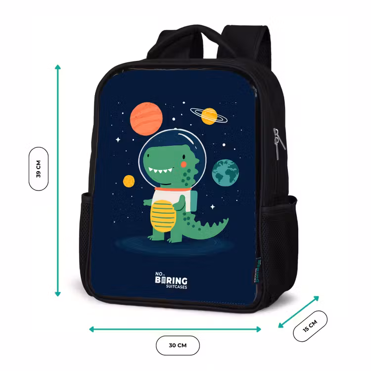 Ruimte - Dino - Planeten - Sterren Rugzak - Zwart middel -productfoto_formaten