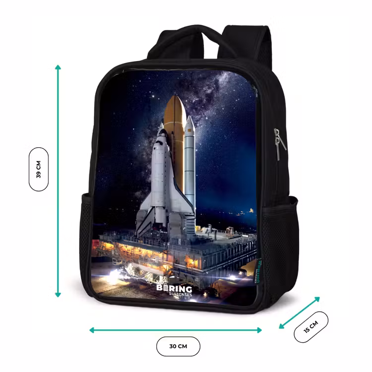 Spaceshuttle die kan opstijgen Rugzak - Zwart middel -productfoto_formaten